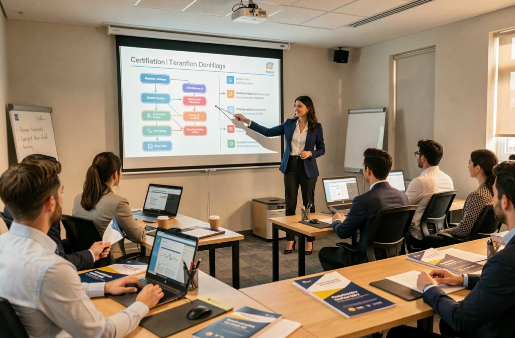 Formatrice d'Acelys animant une session de formation certifiante en informatique pour des professionnels