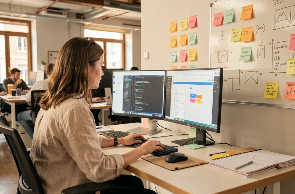 Développeuse de l'agence Iocean travaillant sur des services numériques et du développement web à Montpellier