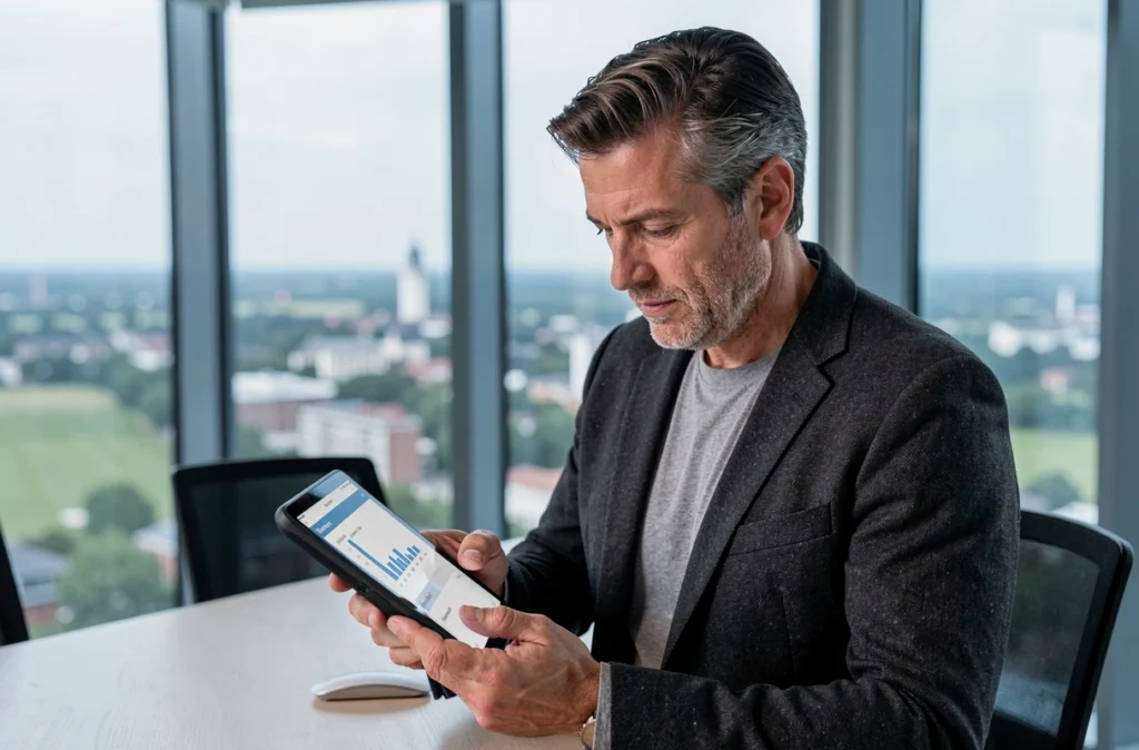 Stratège digital de l'agence Ozual analysant une campagne numérique dans l'Oise