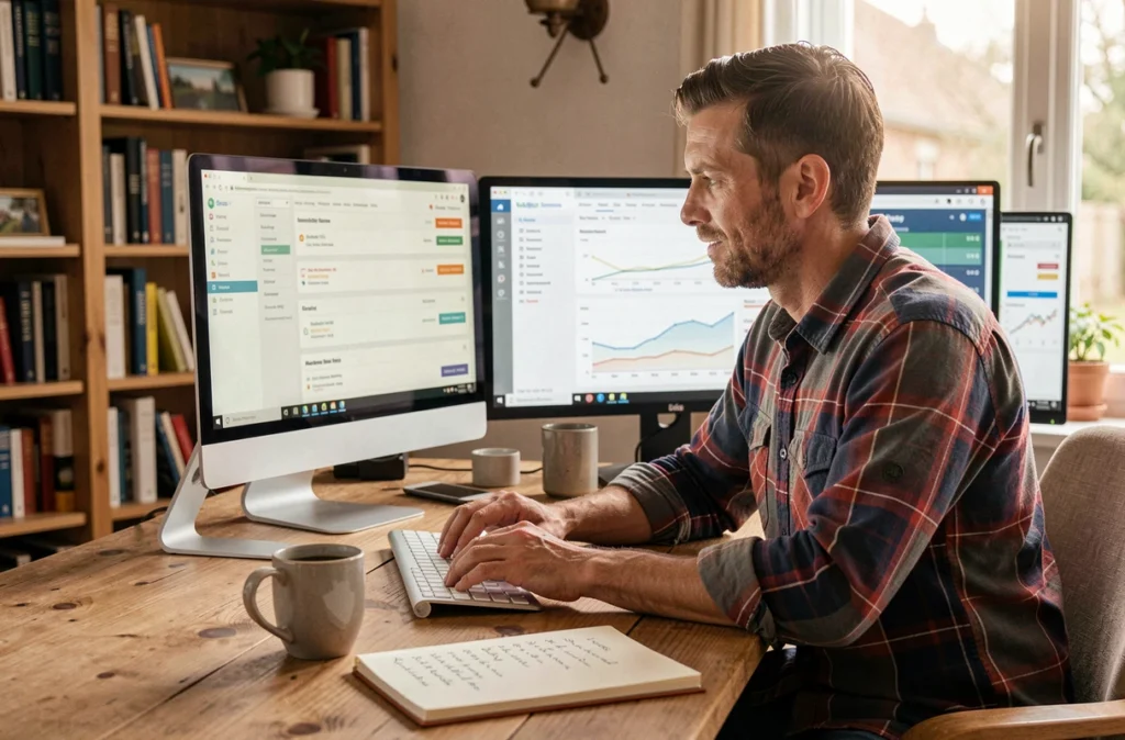 Webmaster freelance de RC2i travaillant de manière indépendante dans son bureau à domicile dans l'Oise